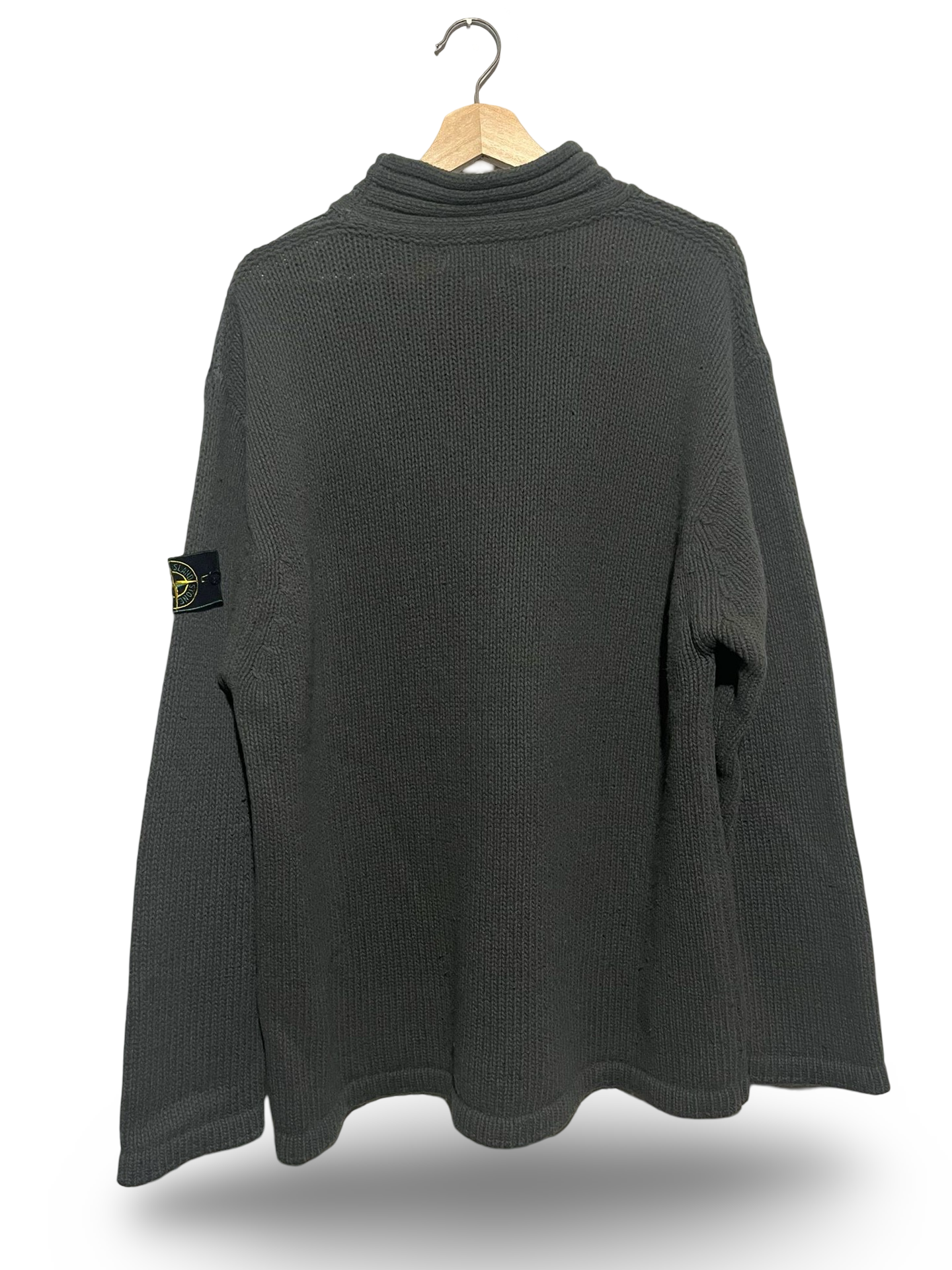 Z-Stone Island Green Edge Knitted Mock Neck Jumper (L)